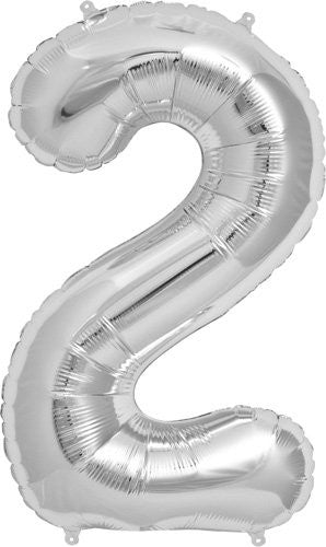 16" Number Balloons - Silver