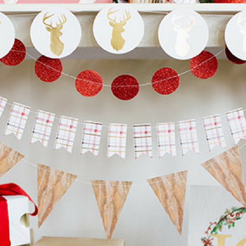 Red Glitter Circle Banner