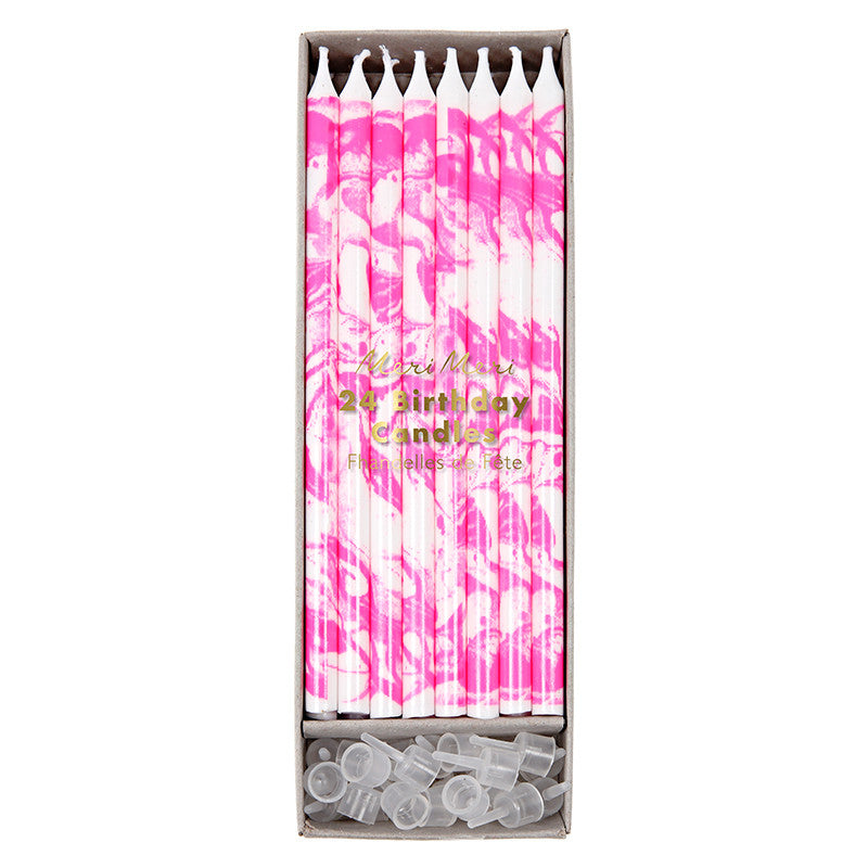 Marble Birthday Candles - 3 Color Options