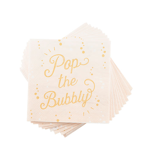 "Pop the Bubbly" Blush Cocktail Napkin