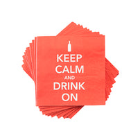 "Keep Calm and Drink On" Cocktail Napkin