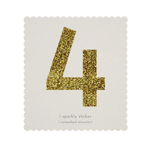 Gold Glitter Number Sticker