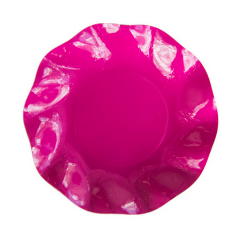 pink ruffled paper plates