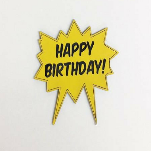Superhero "Happy Birthday" Cake Topper