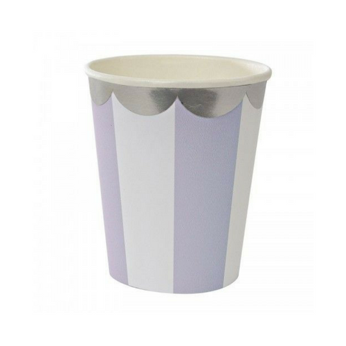 Striped Lavender 9 oz Cups