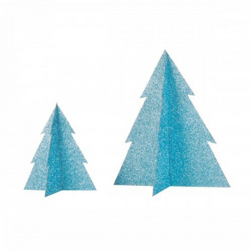 blue glitter christmas trees