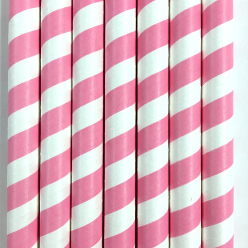 Pink Jumbo Paper Straws - Set of 10