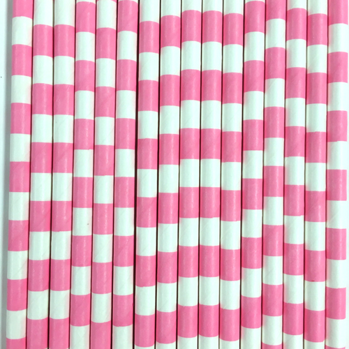 Rugby Striped Paper Straws - 7 Color Options