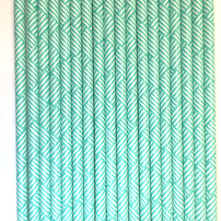 Blue Weave Design Paper Straws