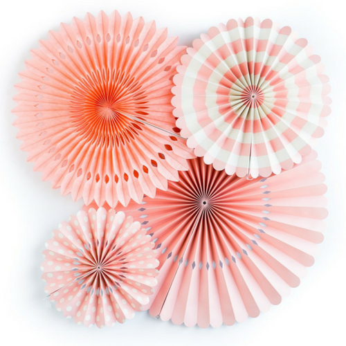 coral paper fans