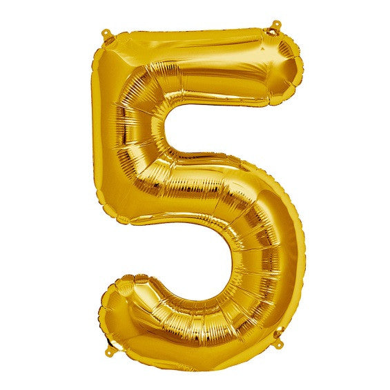 16" Number Balloons - Gold