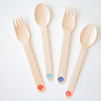 Paw Stamped Wooden Cutlery