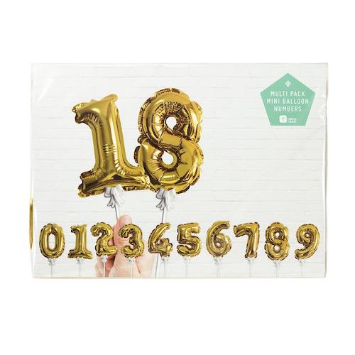 Gold Number Balloon Toppers