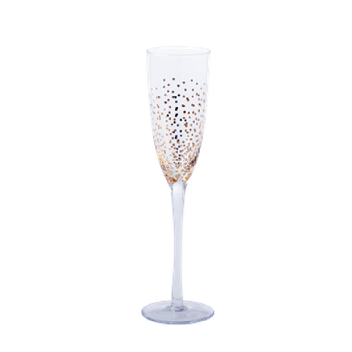 champagne glass with gold dots 