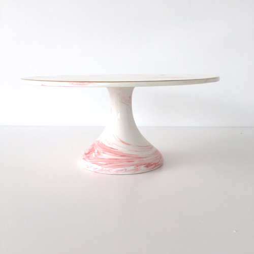 Pink Marble Cake Stand 
