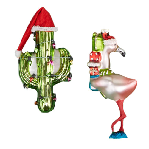 Festive Ornament - Cactus & Flamingo