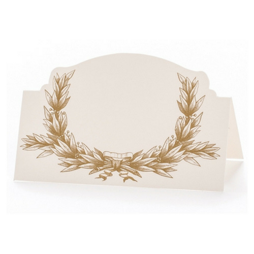 Gold Laurel Wreath Place Cards