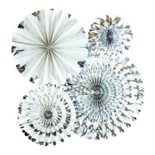 silver paper fans
