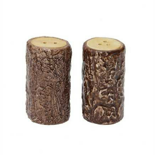 2-3/4"H Ceramic Tree Stump Shaped Salt & Pepper Shakers, Set of 2