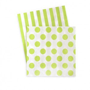 Green Stripe & Polka Dot Napkins