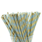Foil Striped Paper Straws - 6 Color Options