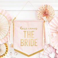 Here Comes the Bride Canvas Banner