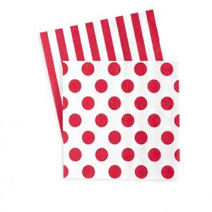 Red Stripe & Polka Dot Napkins
