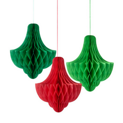 Christmas Honeycombs - Greens & Red
