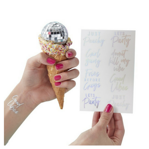 iridescent temporary tattoos
