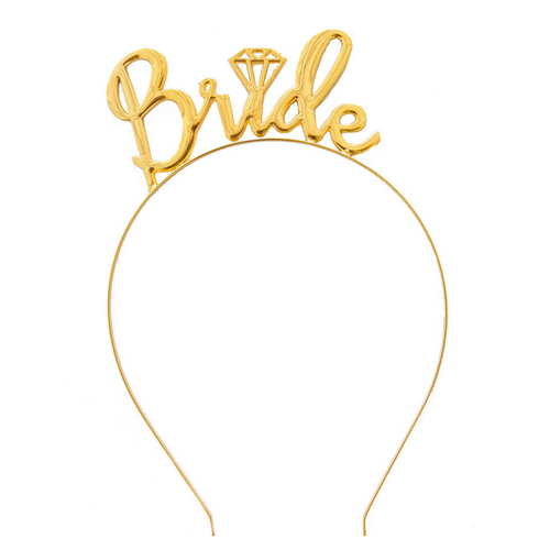gold bride headband