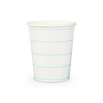 Frenchie Striped Mint 9 oz Cups from Daydream Society