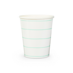 Frenchie Striped Mint 9 oz Cups from Daydream Society