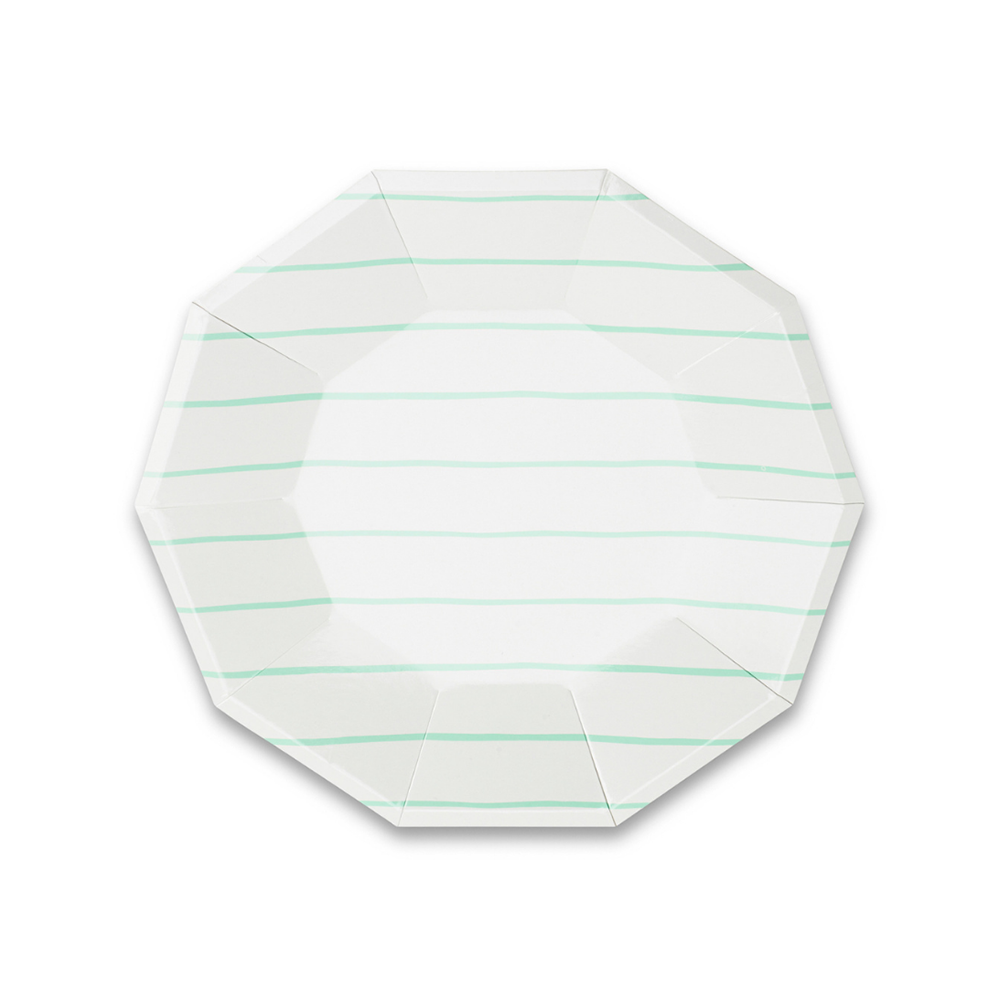 Mint Frenchie Striped Small Plates from Daydream Society