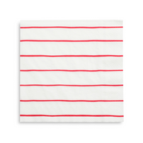 Candy Apple Frenchie Striped Large Napkins from Daydream Society