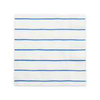 Cobalt Frenchie Striped Large Napkins from Daydream Society
