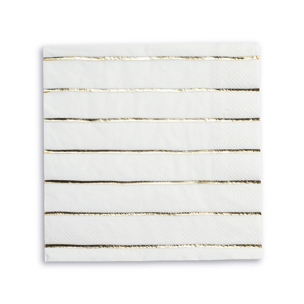 Gold Frenchie Striped Large Napkins from Daydream Society