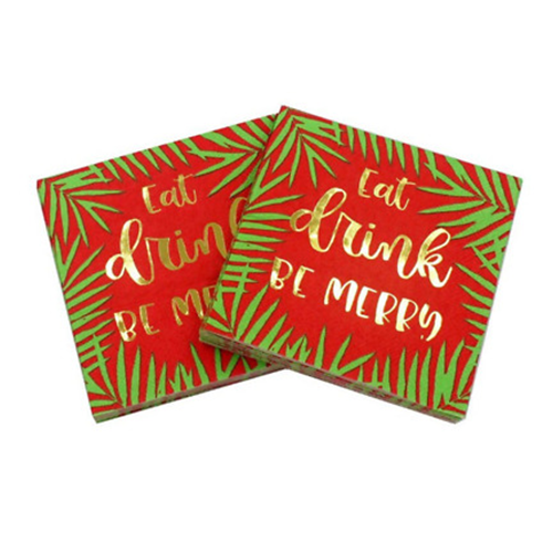 "Eat Drink Be Merry" Cocktail Napkins