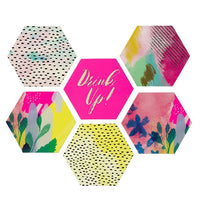 Fluorescent Floral Card Coasters