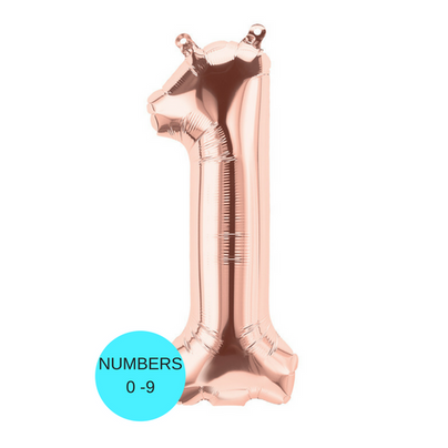 13.5" Number Balloons - Rose Gold