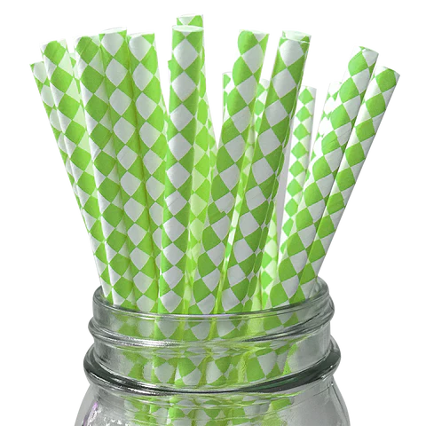 Harlequin Paper Straws, 9 Color Options