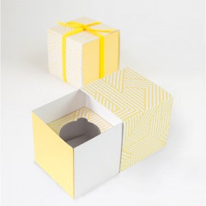 Yellow Pattern - Cupcake Box