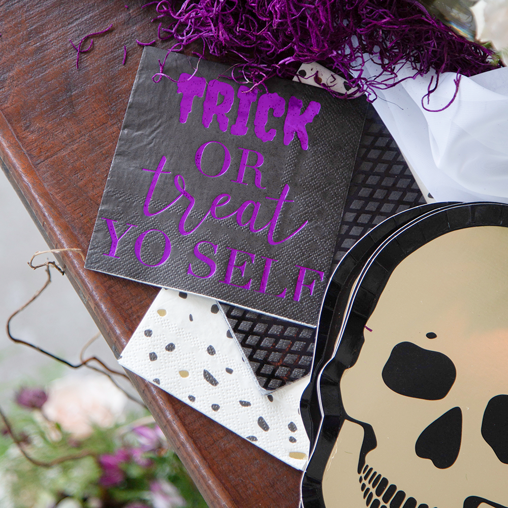 "Trick or Treat Yo Self" Cocktail Napkins from Jollity & Co