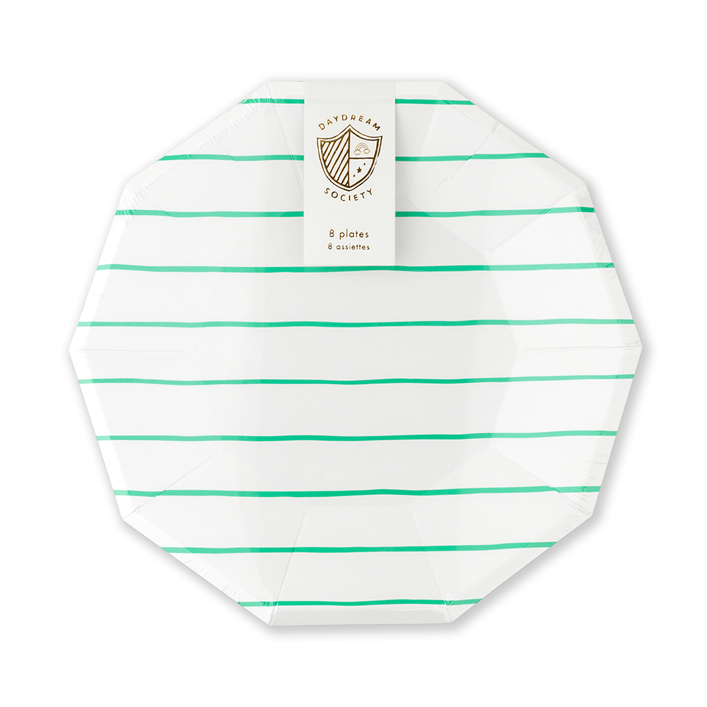 Clover Frenchie Striped Large Plates, Daydream Society