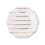 Rose Gold Frenchie Striped Small Plates, Daydream Society