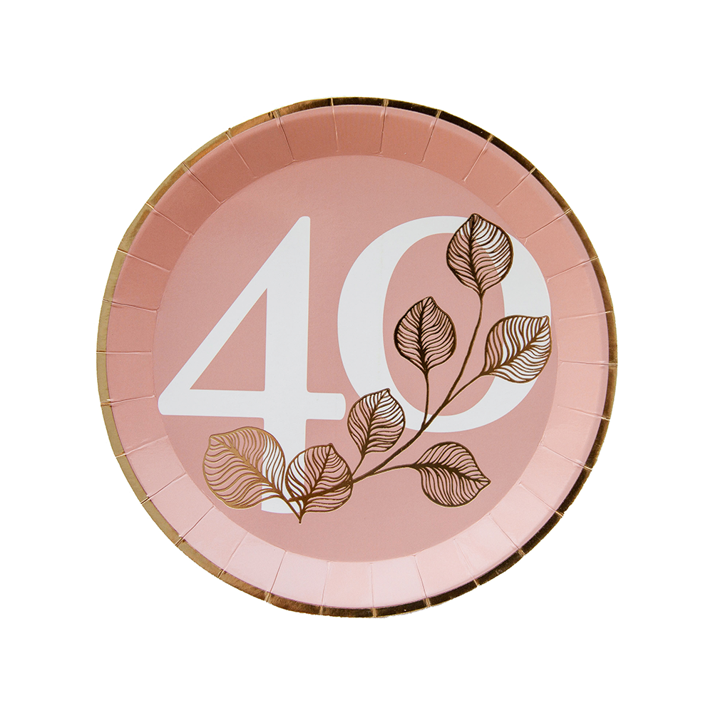 Milestone Blush 40th Dessert Plates from Jollity & Co