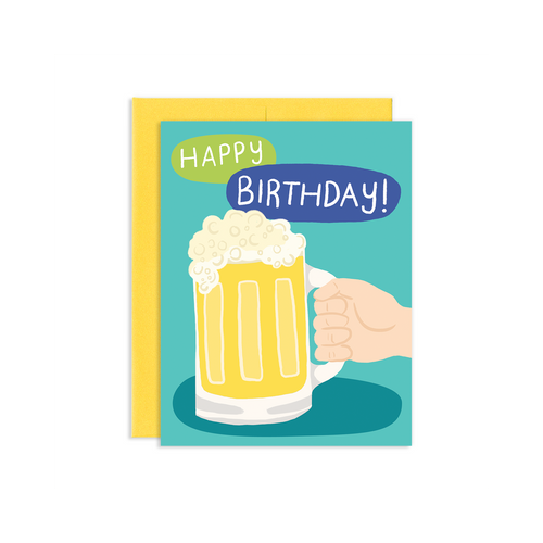 "Happy Birthday" Beer Mug Greeting Card, Jollity & Co