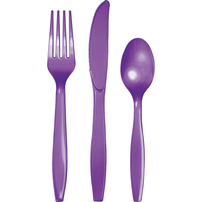Bright Purple Plastic Flatware, Jollity Co.