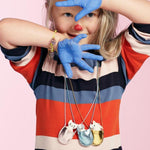 Cat Necklace worn, Jollity & Co