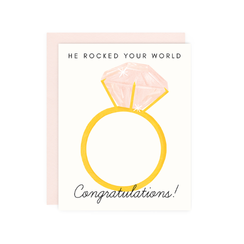 "He Rocked Your World" Engagement Card, Jollity & Co