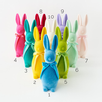 Medium Flocked Bunny, Bright - 10 Color Options